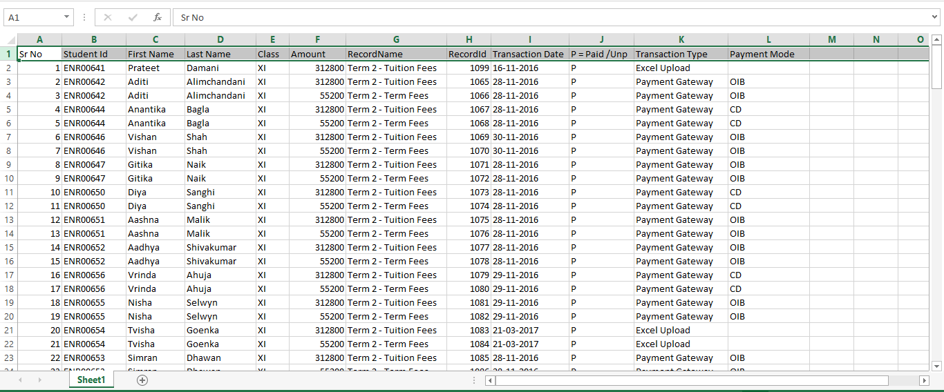 import or export student fee records from EduCloud